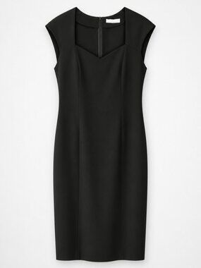 VfEmage Black Cap-Sleeve Sheath Dress - 16